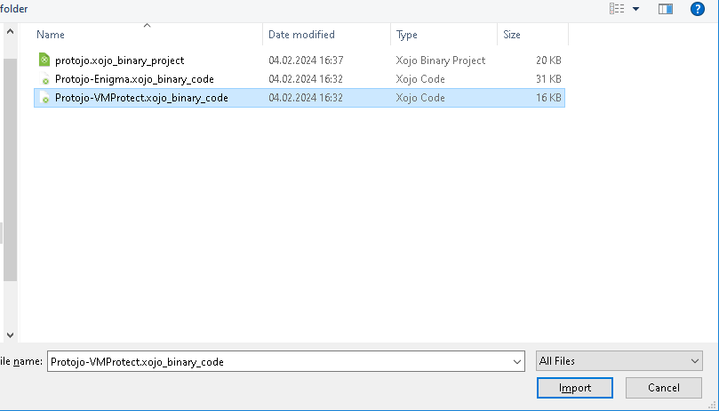 Protojo class file import