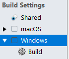 Select build settings